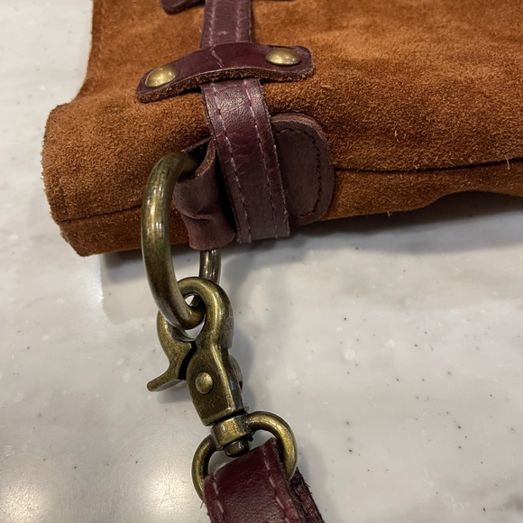 Free People Soren Bucket Bag, Brown Sienna Suede Crossbody Strap - Picture 5 of 16
